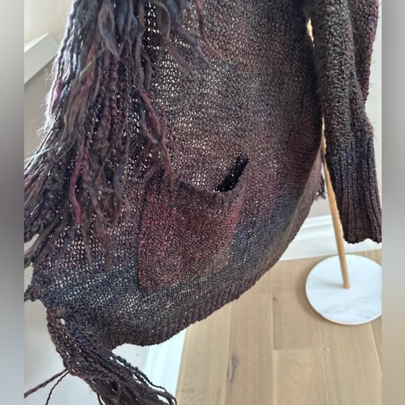 Denim & Supply Ralph Lauren Multicolor Fringe Knit Cardigan – Size Small (Oversi - Picture 5 of 9
